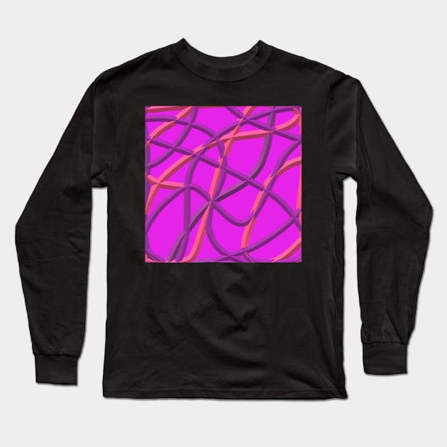 Purple and Pink Twists Long Sleeve T-Shirt by Art By LM Designs 